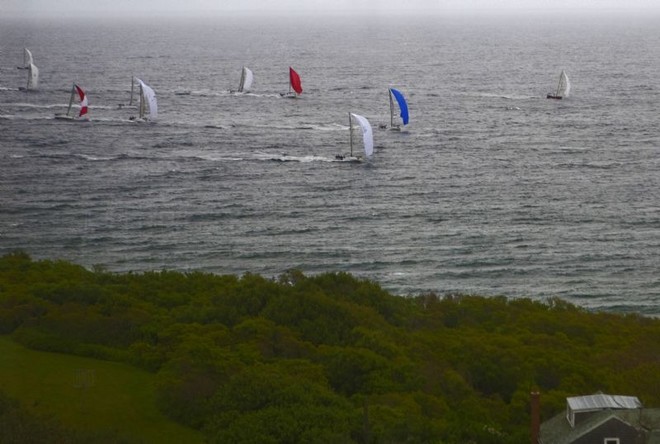 Fleet charging along the shore - Block Island Race Week ©  Rolex / Dan Nerney